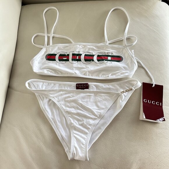 NWT GUCCI Sparkling Swimwear Swimsuit Jersey Bikini Set SZ M 100% Authentic - Picture 4 of 10
